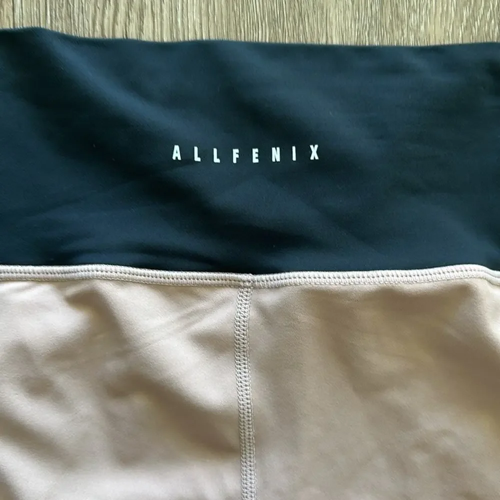 Anthropologie All Fenix Ivy 7/8 Leggings‎ Nude Black Colorblock XS